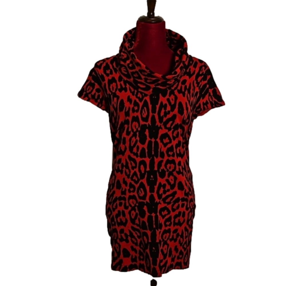 Animal Print Knit Tunic/Dress Size: Small